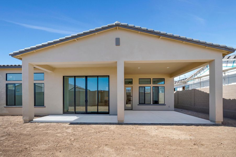 Exterior details and patio area of a home in Overlook at Verrado Regent Hills, Buckeye (Image 3).