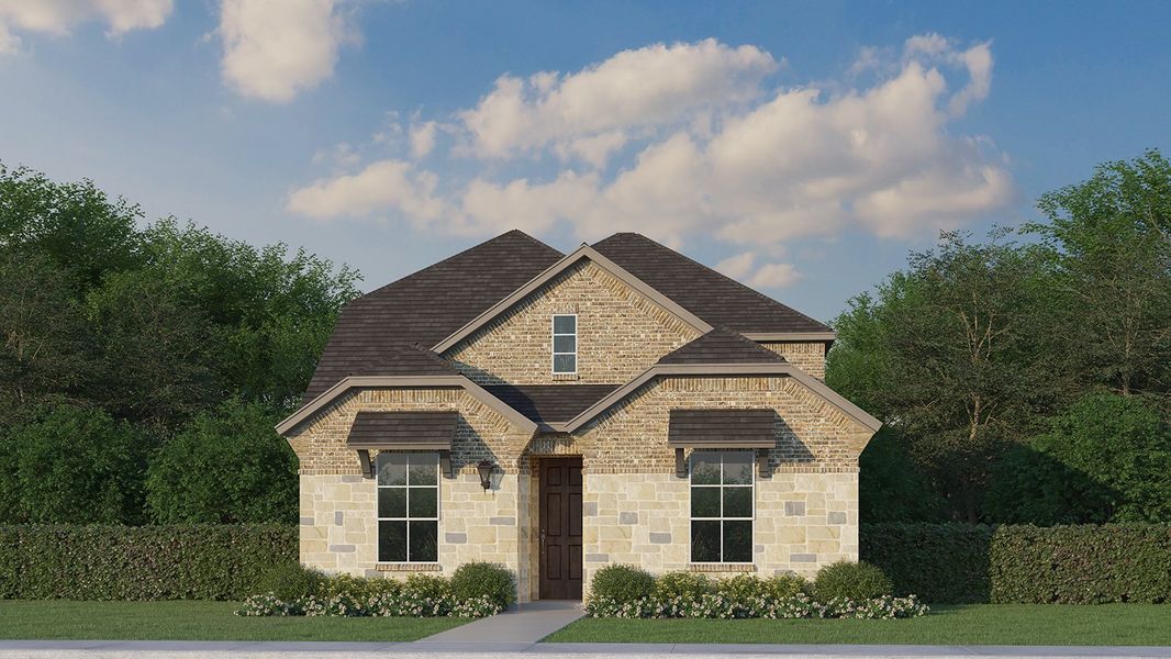 Plan 1454 Elevation D w/ Stone