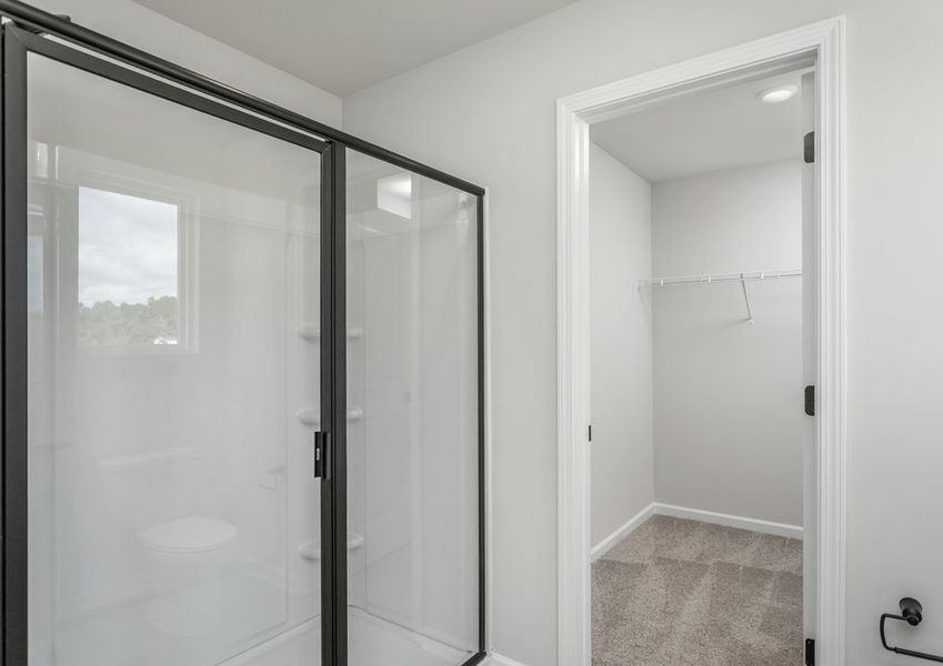 The master had a glass-enclosed shower