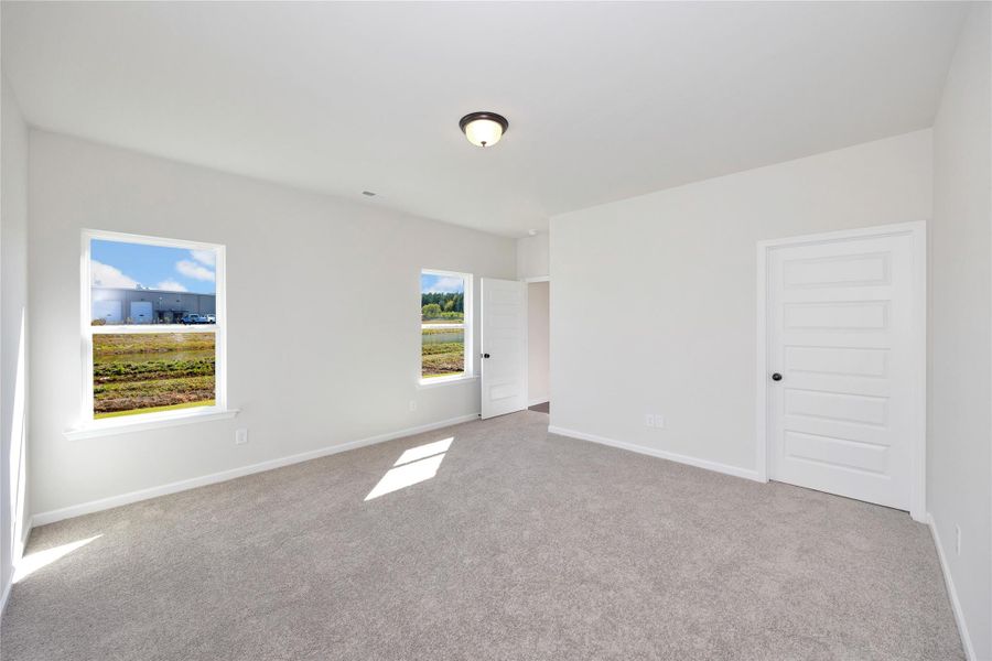 The Pearson- Owner's Suite. Home under construction. Sample floor plan photo used for illustrative purposes only. Upgrades, selections options, and colors will vary. The Pearson- Owner's Suite. Home under construction. Sample floor plan photo used for illustrative purposes only. Upgrades, selections options, and colors will vary.