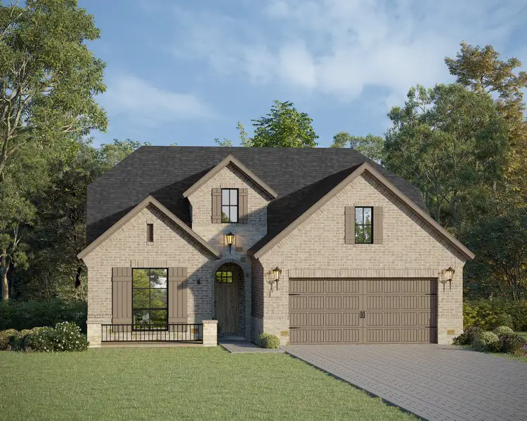Plan 1544 Elevation A w/ Stone Plan 1544 Elevation A w/ Stone