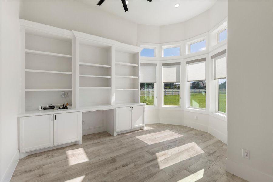 The office is to the right of the main entry and serves its purpose well. The office is to the right of the main entry and serves its purpose well.