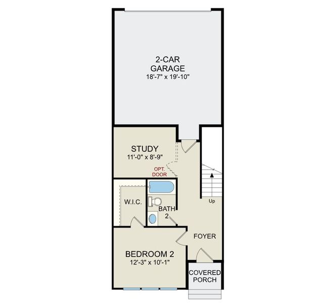 2D floor plan layout of this home in Forestville Towns, Wake Forest, NC (Image 6).