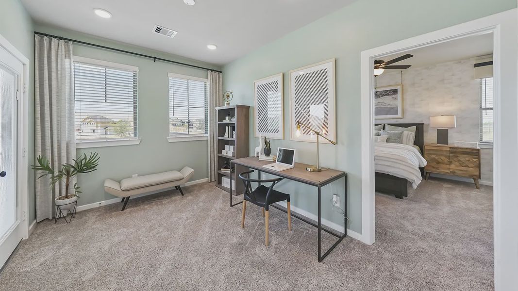 Representative furnished interior of a home built from the Riverdale by Chesmar Homes in Elyson Courtyard Collection, Katy (Image 15). Representative furnished interior of a home built from the Riverdale by Chesmar Homes in Elyson Courtyard Collection, Katy (Image 15).