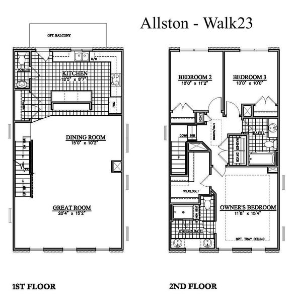 Allston Floorplan - Main & Upper Levels