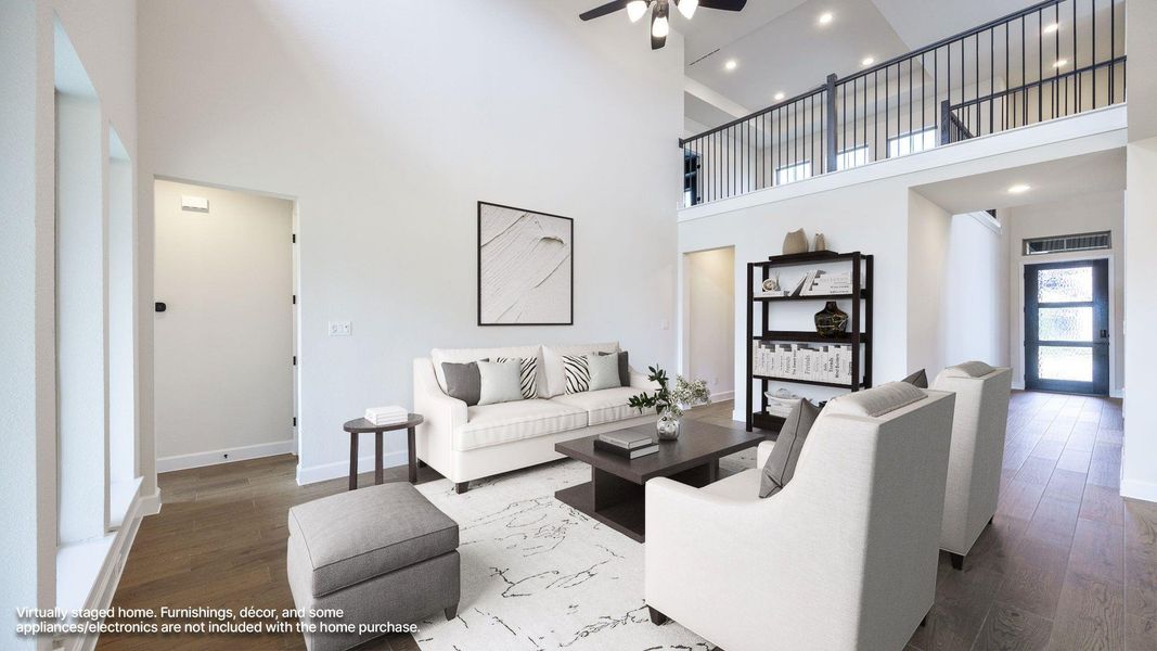 Furnished interior view inside a new home in Lariat 60', Liberty Hill (Image 9). Furnished interior view inside a new home in Lariat 60', Liberty Hill (Image 9).