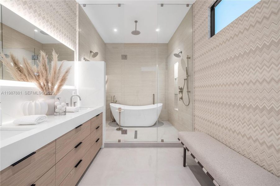 Furnished interior view inside a new home in , Miami (Image 61).