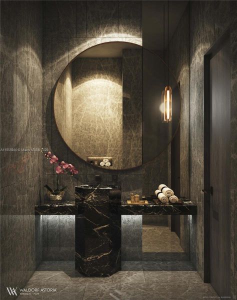 Furnished interior view inside a new home in Waldorf Astoria Residences Miami, Miami (Image 5).