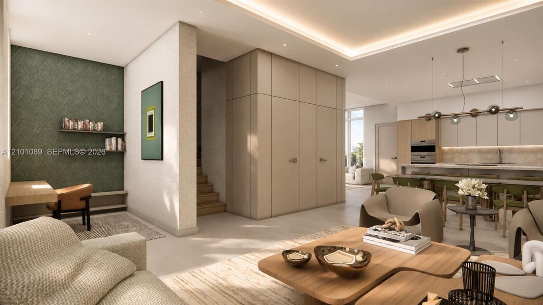 Furnished interior view inside a new home in , Coral Gables (Image 8).