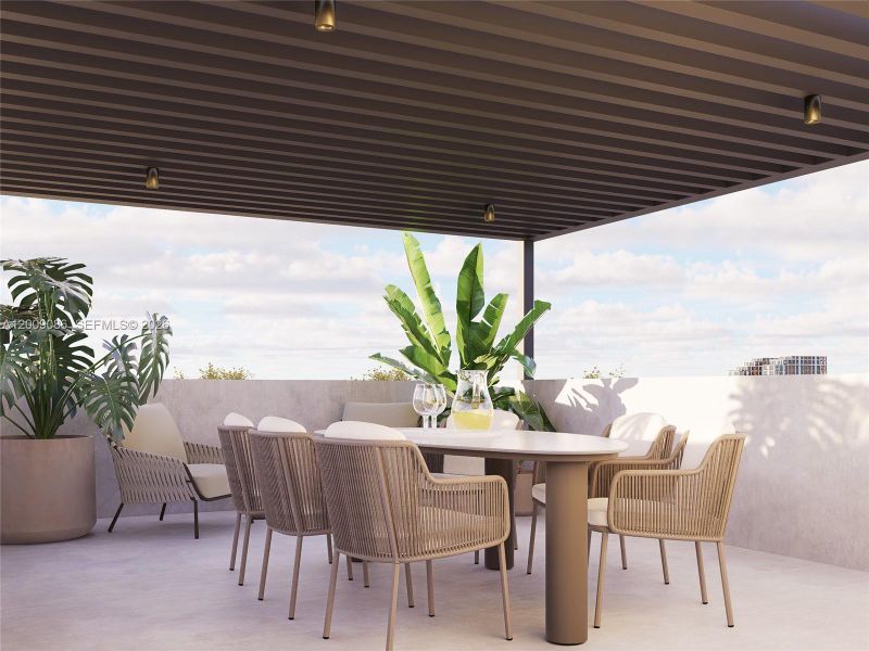 Exterior details and patio area of a home in , Miami (Image 4).