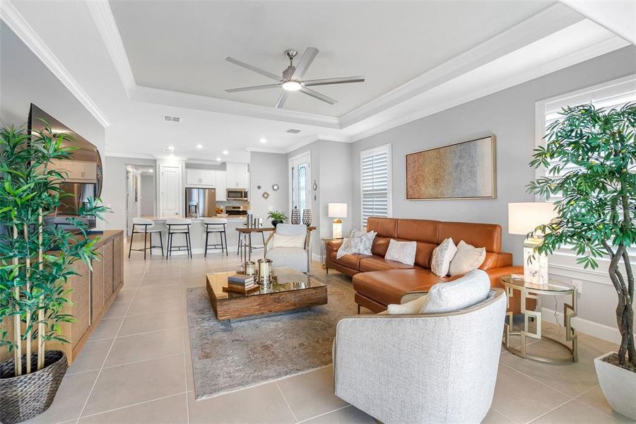Furnished interior view inside a new home in Esplanade at Wiregrass Ranch, Wesley Chapel (Image 15).