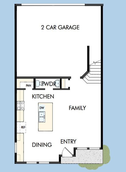 2D floor plan layout for the The Timmons by David Weekley Homes in Crosscreek Walk  – Courtyard, Charleston, SC (Image 3).