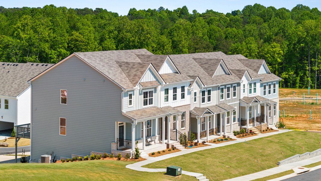 Representative exterior photo of a completed home built from the ADDINGTON by D.R. Horton in Waypoint, Flowery Branch, GA (Image 2).
