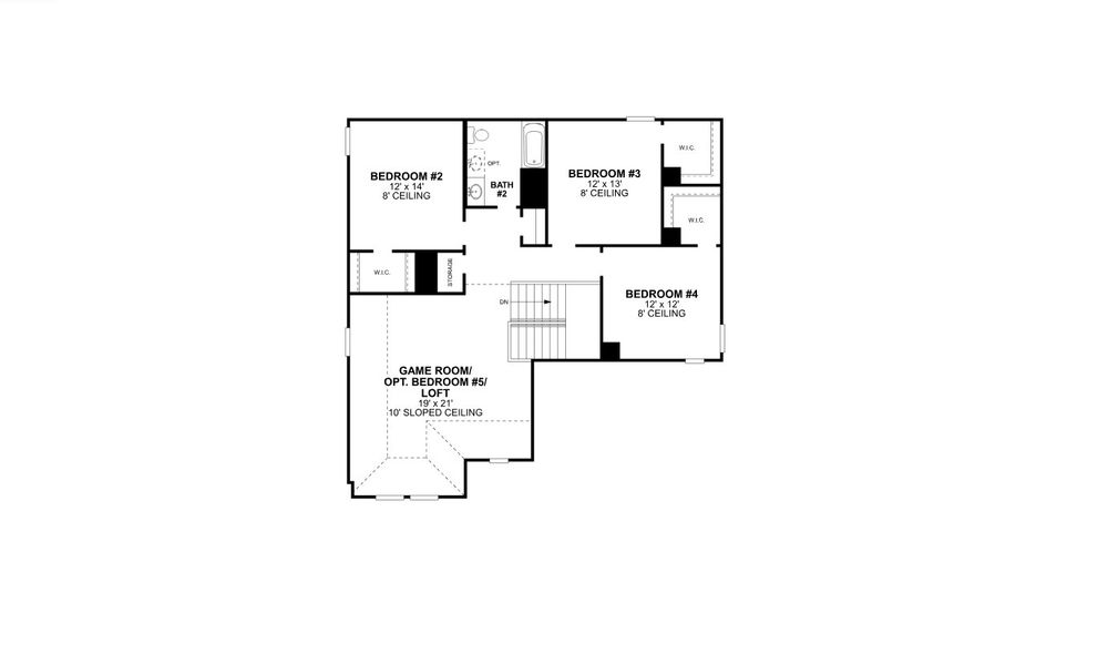 2D floor plan layout for the Magellan - 40' Smart Series by M/I Homes in Lane Ranch, Sanger, TX (Image 3).