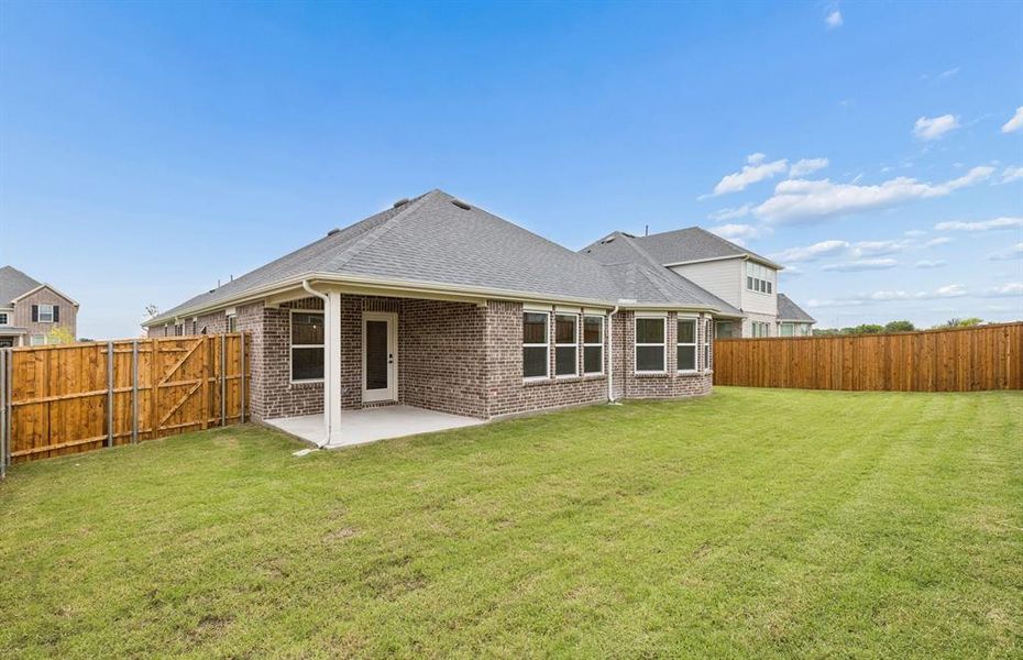 Large fenced-in backyard Large fenced-in backyard