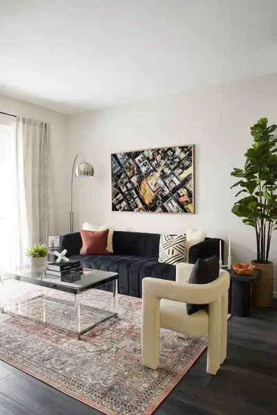 Furnished interior view inside a new home in Lyric at RidgeGate Condos, Lone Tree (Image 6).