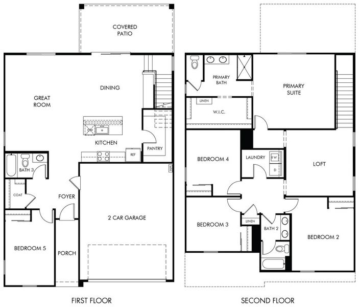 2D floor plan layout of this home in Mandarina - Premier Series, Marana, AZ (Image 1).