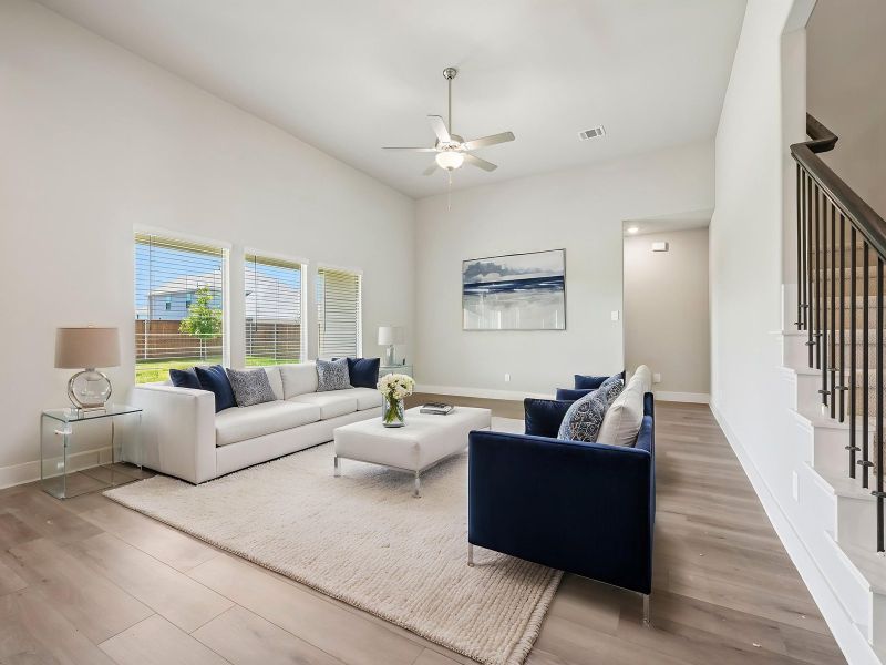 Furnished interior view inside a new home in Lakehaven - Premier Series, Farmersville (Image 6). Furnished interior view inside a new home in Lakehaven - Premier Series, Farmersville (Image 6).