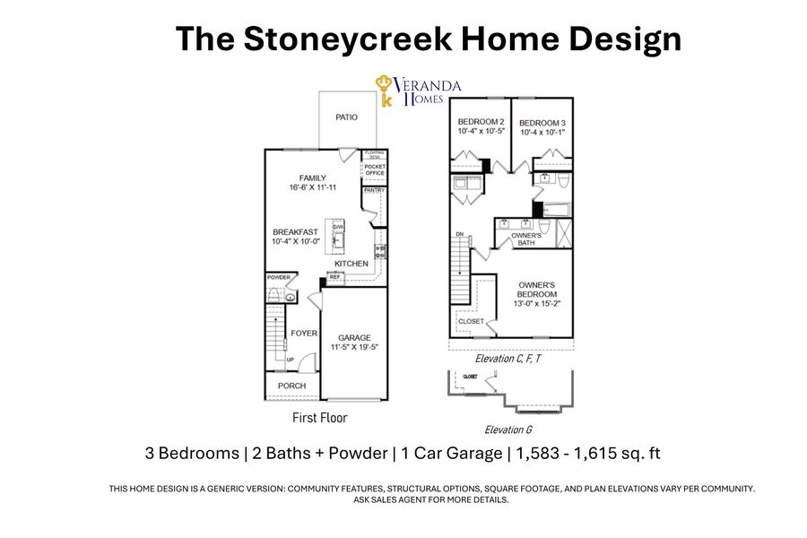 2D floor plan layout of this home in Meece, Easley, SC (Image 4).