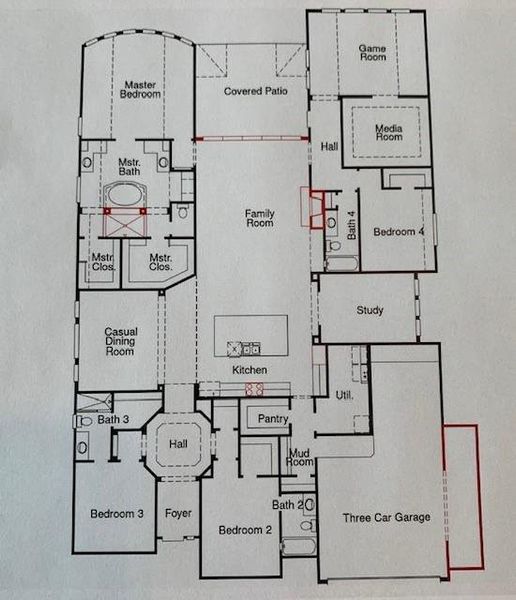 2D floor plan layout of this home in Dunham Pointe, Cypress, TX (Image 4).