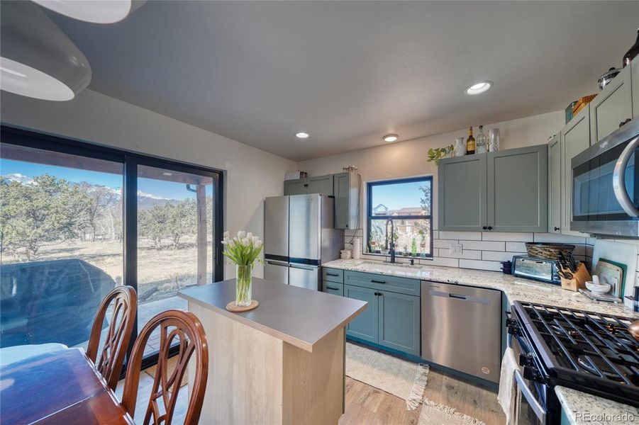 Walkout to a big covered patio