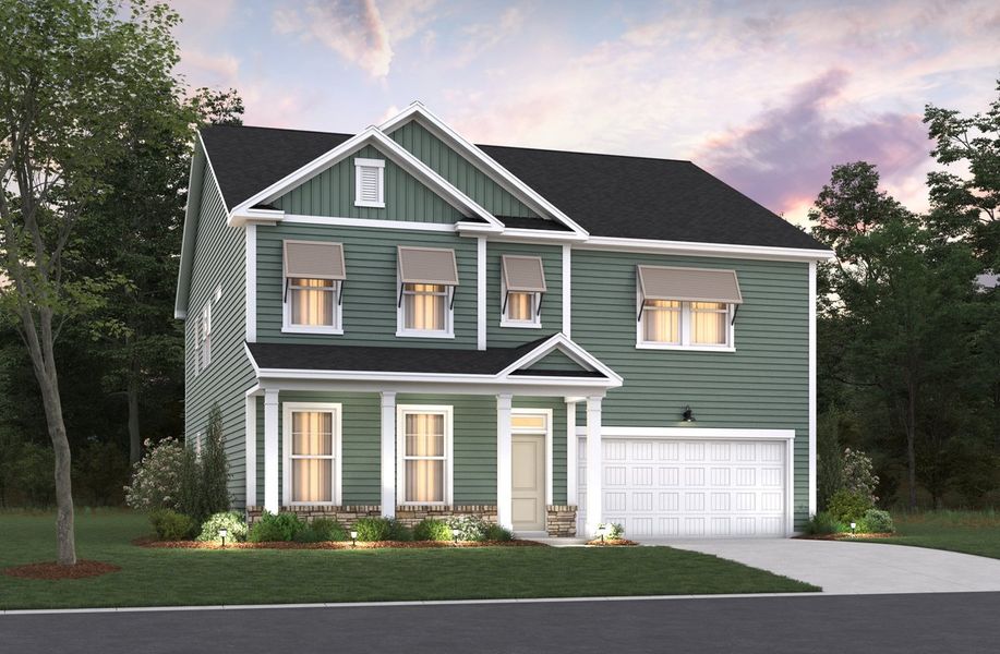 Representative exterior photo of a completed home built from the Aspen by Beazer Homes in The Oaks, Goose Creek, SC (Image 20).