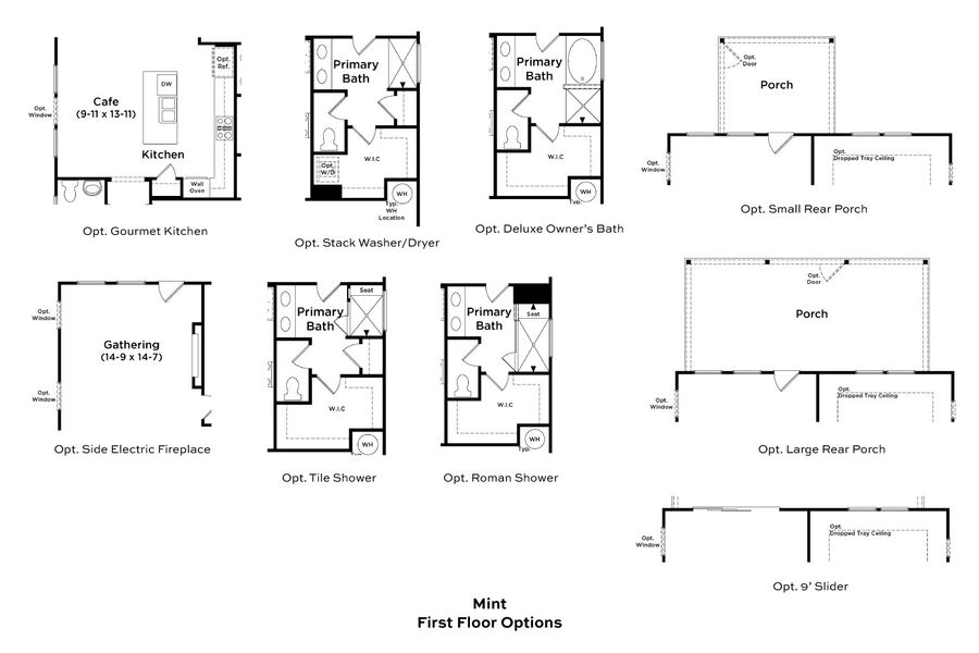 2D floor plan layout for the Mint by DRB Homes in Essex Village, Franklinton, NC (Image 4).