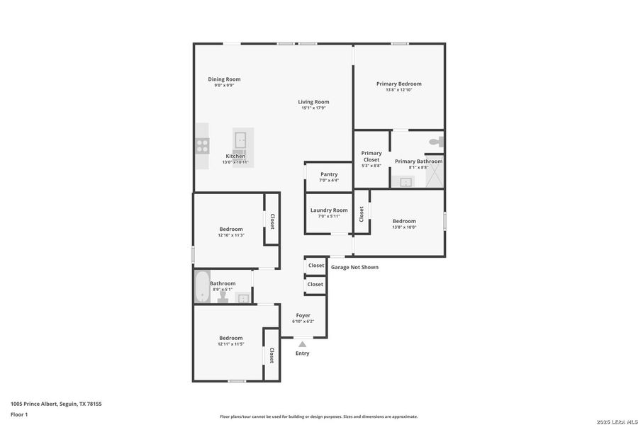 2D floor plan layout of this home in Swenson Heights, Seguin, TX (Image 4).