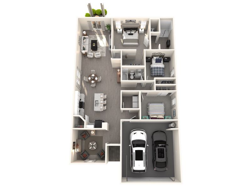 2D floor plan layout for the Daphne by Meritage Homes in Hampton Park - Classic Series, Vero Beach, FL (Image 2).
