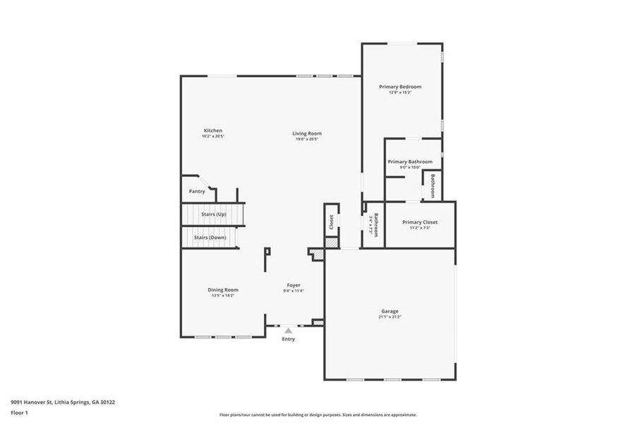 2D floor plan layout of this home in , Lithia Springs, GA (Image 6).