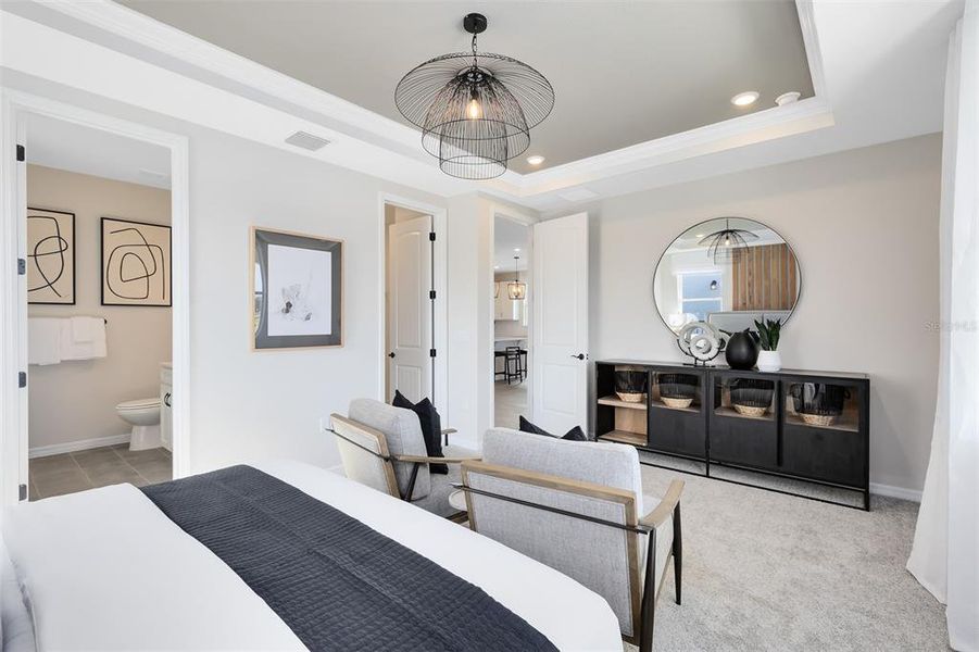 Model Home Design Only. Pictures and furnishings are for illustrative purposes only. Elevations, colors and options may vary. Furniture is for model home staging only.