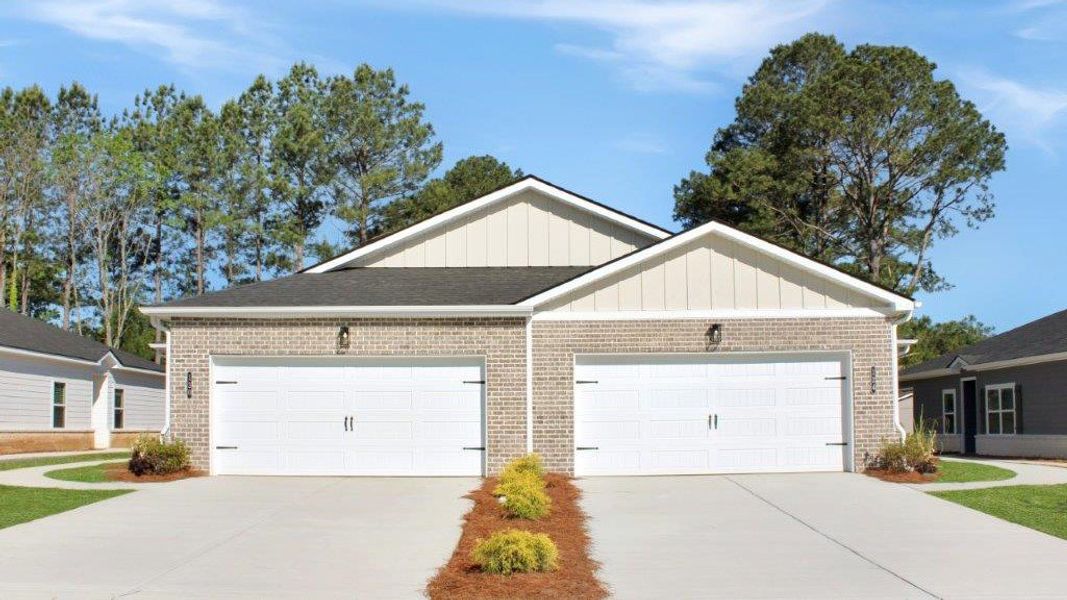 Front exterior of a new home in Cambridge Cove, Chickamauga, GA, highlighting curb appeal (Image 2).