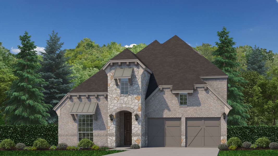 Plan 1138 Elevation B with Stone