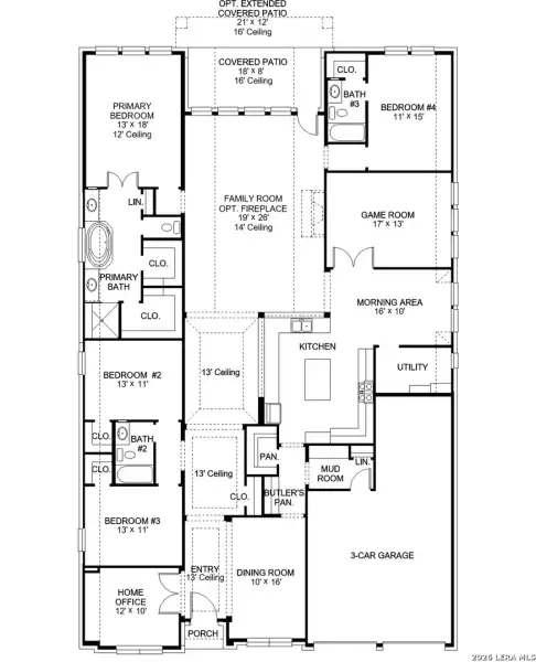2D floor plan layout of this home in Mayfair, New Braunfels, TX (Image 2).