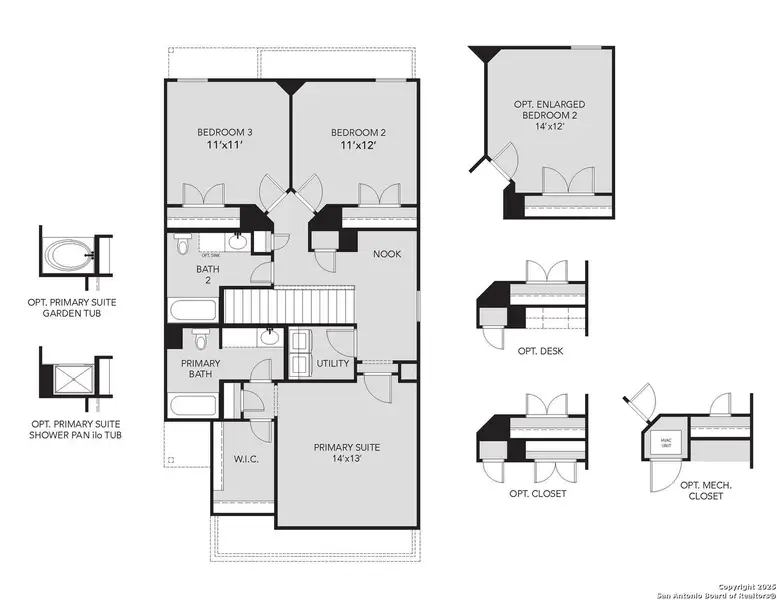 2D floor plan layout of this home in Melissa Ranch, San Antonio, TX (Image 4).