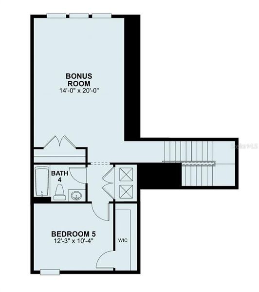 2D floor plan layout of this home in Solace at Corner Lake, Orlando, FL (Image 6).