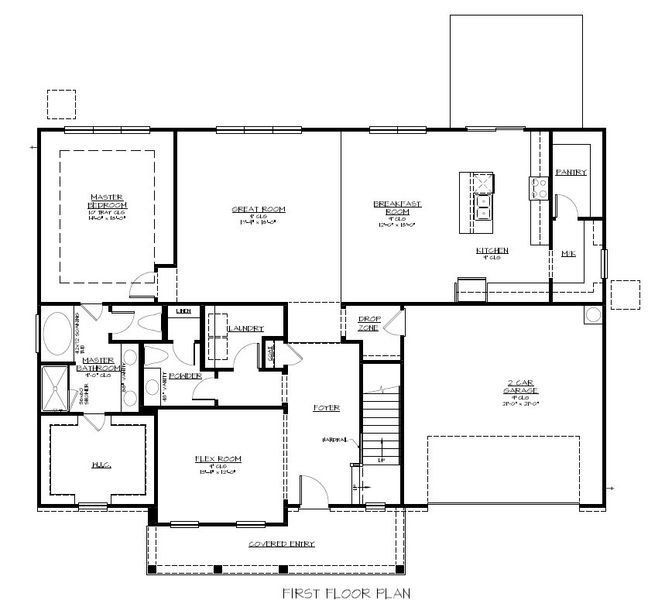 2D floor plan layout for the The Wilmington by Smith Family Homes in Savannah Highlands, Savannah, GA (Image 3).