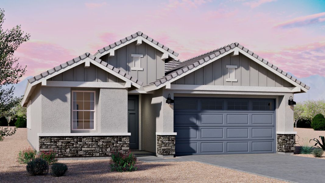 Representative exterior photo of a completed home built from the Canyon by D.R. Horton in Westpark, Buckeye, AZ (Image 4).
