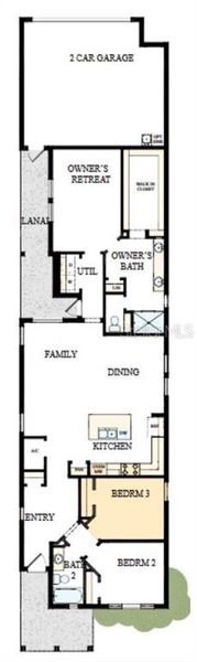 2D floor plan layout of this home in Laureate Park at Lake Nona - Garden Series, Orlando, FL (Image 2).