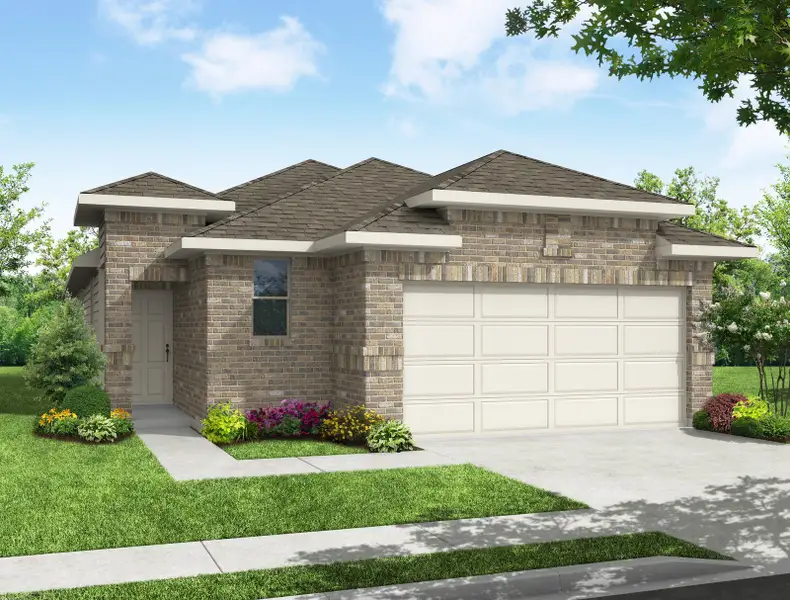 Representative exterior photo of a completed home built from the Mesquite by Impression Homes in Creekside Ranch, Blue Ridge, TX (Image 4). Representative exterior photo of a completed home built from the Mesquite by Impression Homes in Creekside Ranch, Blue Ridge, TX (Image 4).