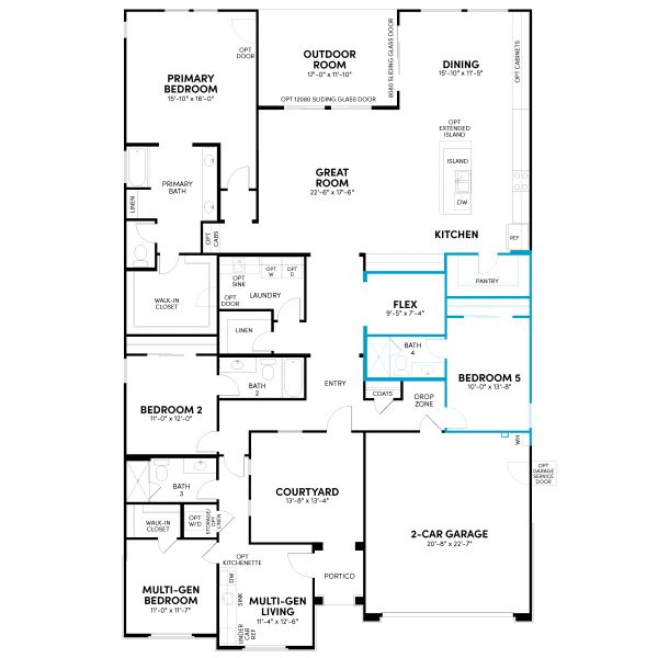 2D floor plan layout for the Solstice Phase 2b by Brookfield Residential in Mariposa at Blossom Rock, Apache Junction, AZ (Image 6).