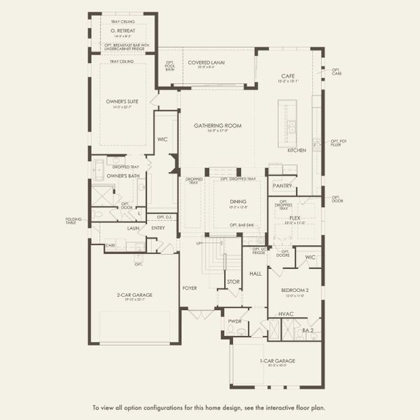 2D floor plan layout for the Sanibel by DiVosta in Orchid Isles, Palm Beach Gardens, FL (Image 3).