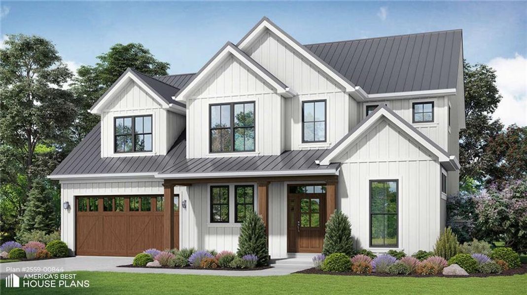 Front exterior of a new home in , Cumming, GA, highlighting curb appeal (Image 1). Front exterior of a new home in , Cumming, GA, highlighting curb appeal (Image 1).