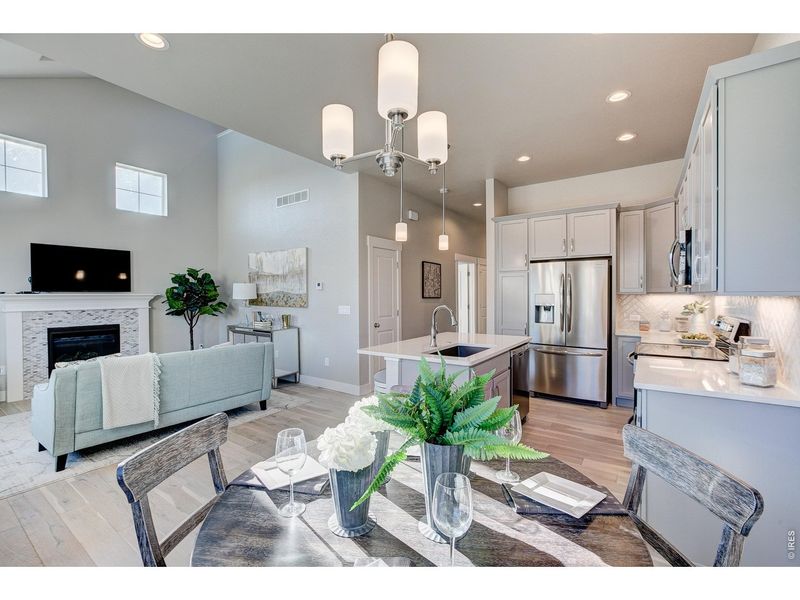 Furnished interior view inside a new home in Highlands at Fox Hill, Longmont (Image 10). Furnished interior view inside a new home in Highlands at Fox Hill, Longmont (Image 10).