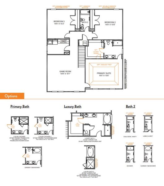 2D floor plan layout for the Riley by True Homes in Colvin Park, Rock Hill, SC (Image 4).