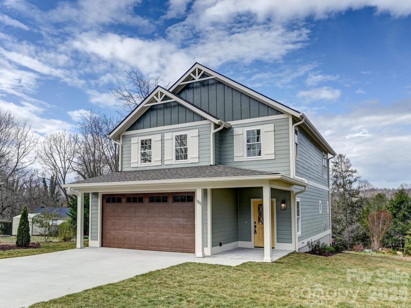 Front exterior of a new home in , Asheville, NC, highlighting curb appeal (Image 24). Front exterior of a new home in , Asheville, NC, highlighting curb appeal (Image 24).