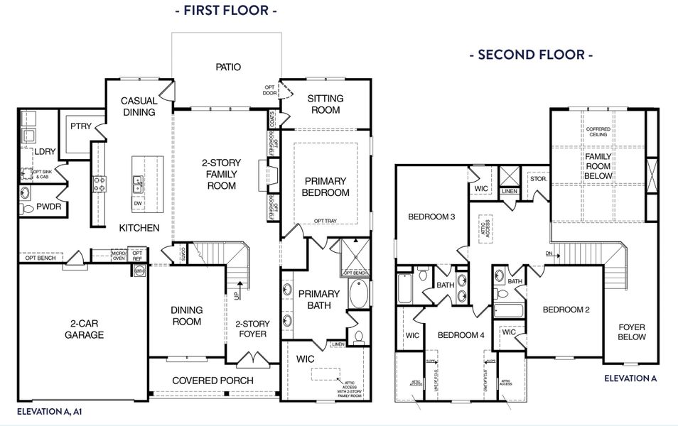 2D floor plan layout for the (GA)The Cooper | Side Entry by Reliant Homes in St. Regis, Oxford, GA (Image 3).