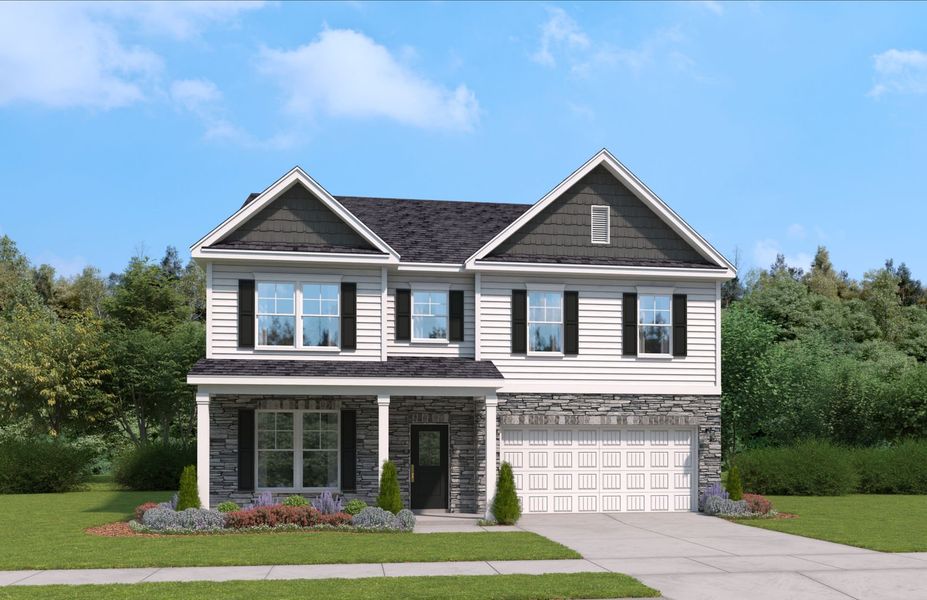 Representative exterior photo of a completed home built from the The Shiloh by Stanley Martin Homes in Bridgeport Single Family Homes, Greenville, SC (Image 21).