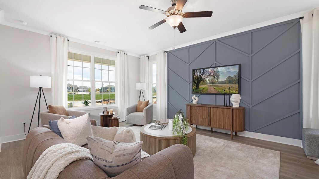 Furnished interior view inside a new home in Sanctuary at Southgate, Indian Trail (Image 3). Furnished interior view inside a new home in Sanctuary at Southgate, Indian Trail (Image 3).