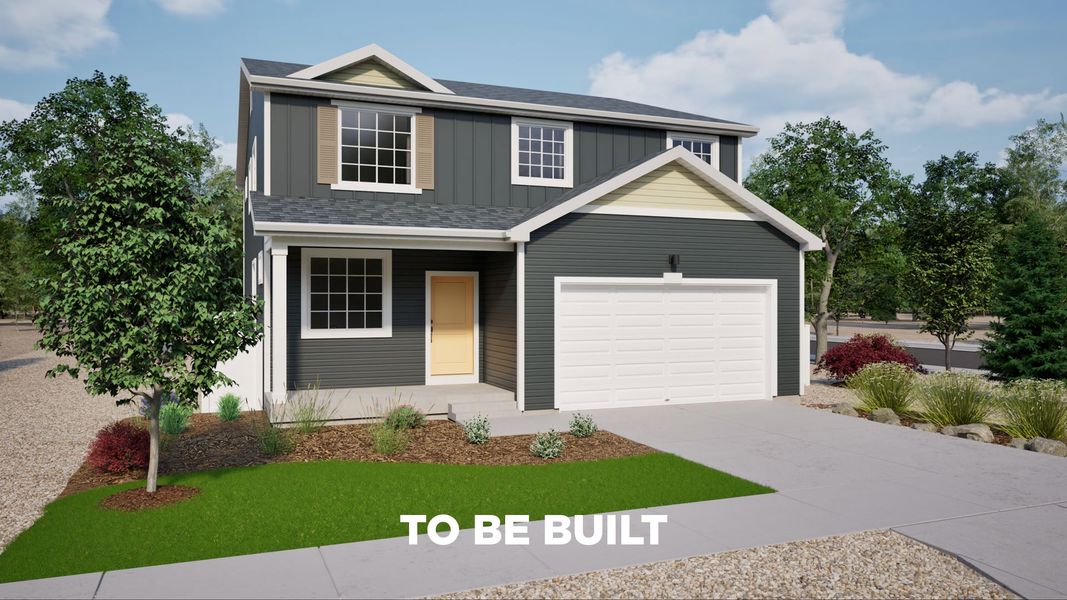 Front exterior of a new home in Bradley Heights, Colorado Springs, CO, highlighting curb appeal (Image 1). Front exterior of a new home in Bradley Heights, Colorado Springs, CO, highlighting curb appeal (Image 1).